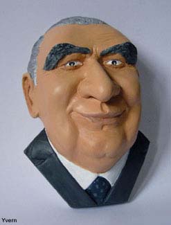 Caricature  Georges Pompidou - Buste Pompidou