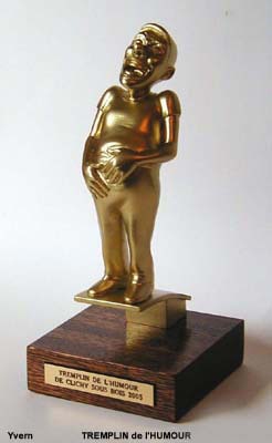Trophée original  le Tremplin de l'Humour créé par Cadoweb